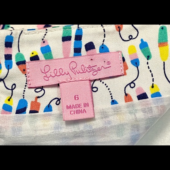 Lily Pulitzer skirt, cute fishing bob print, hem ruffle - Picture 4 of 12